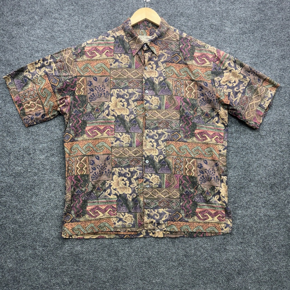 Tori Richard Cotton Lawn Shirt Mens Large Multicolor Short Sleeve Hawaiian